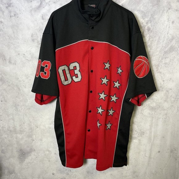 Philadelphia 76ers Shooting Jersey Mens 2XL Red Snap Embroidered Basketball - Picture 2 of 9